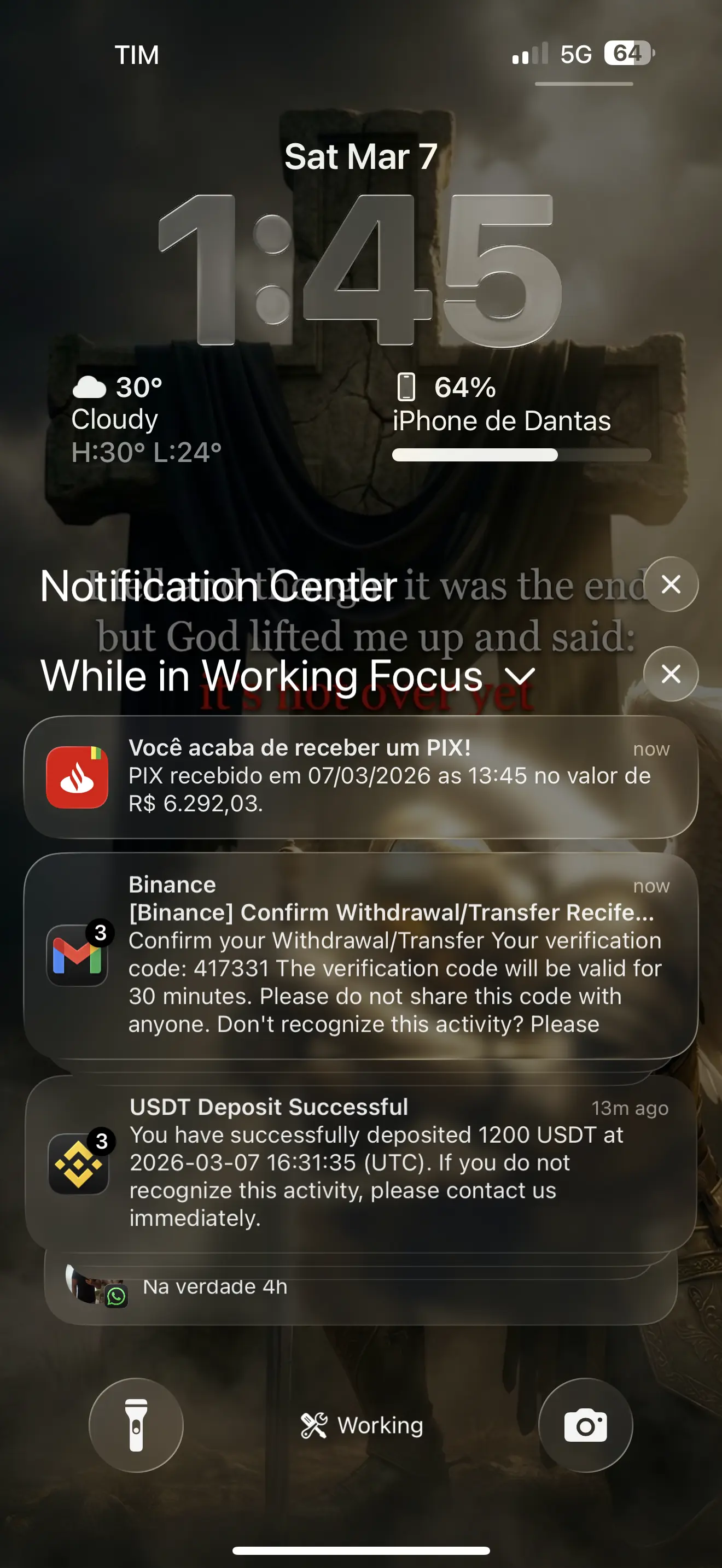 Prova de pagamento em dólar