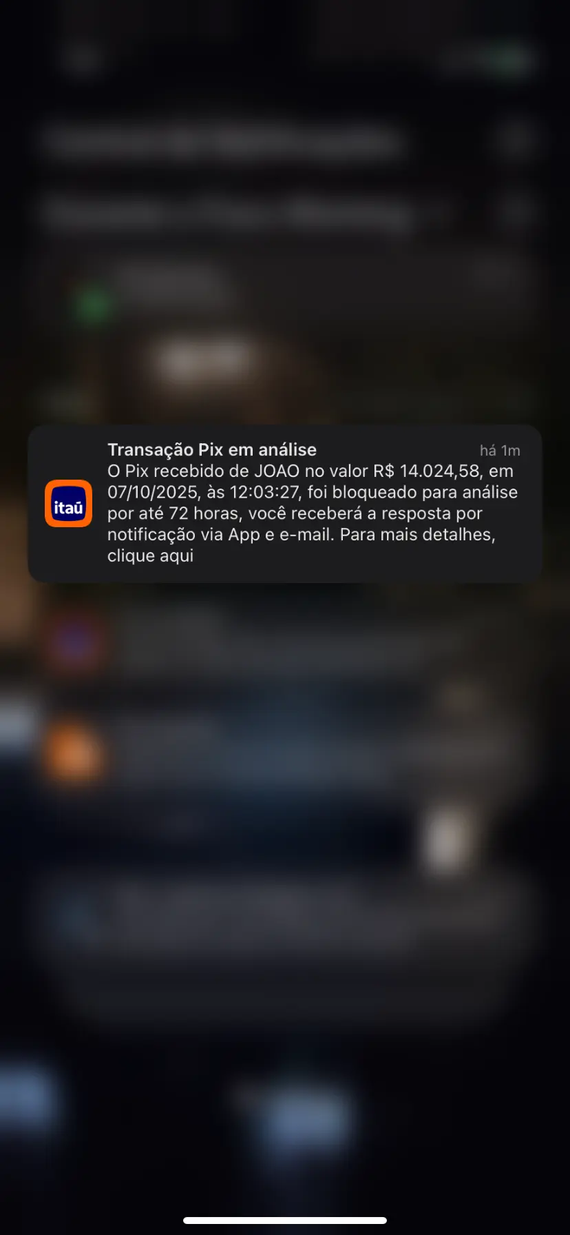 Prova de pagamento em dólar